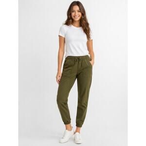 Tommy Hilfiger Olive Jogger Pants Womens XXS Drawstring Casual Tapered